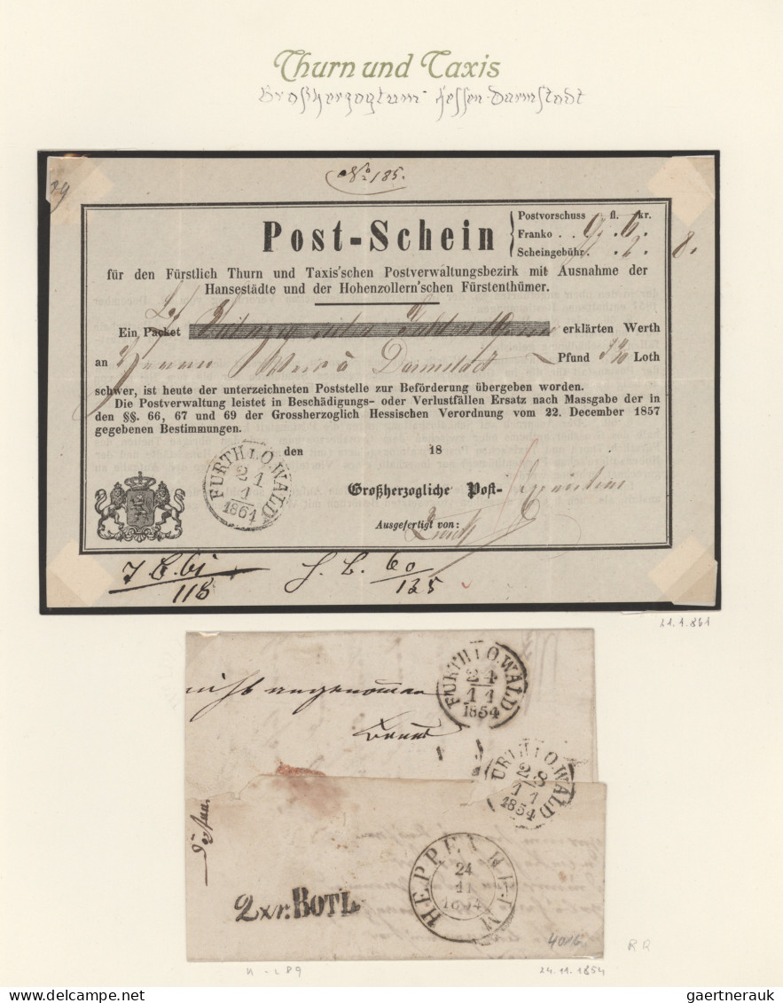 Thurn & Taxis - Vorphilatelie: 1795/1865, Briefsammlung Aus Dem Herzogtum HESSEN - Préphilatélie