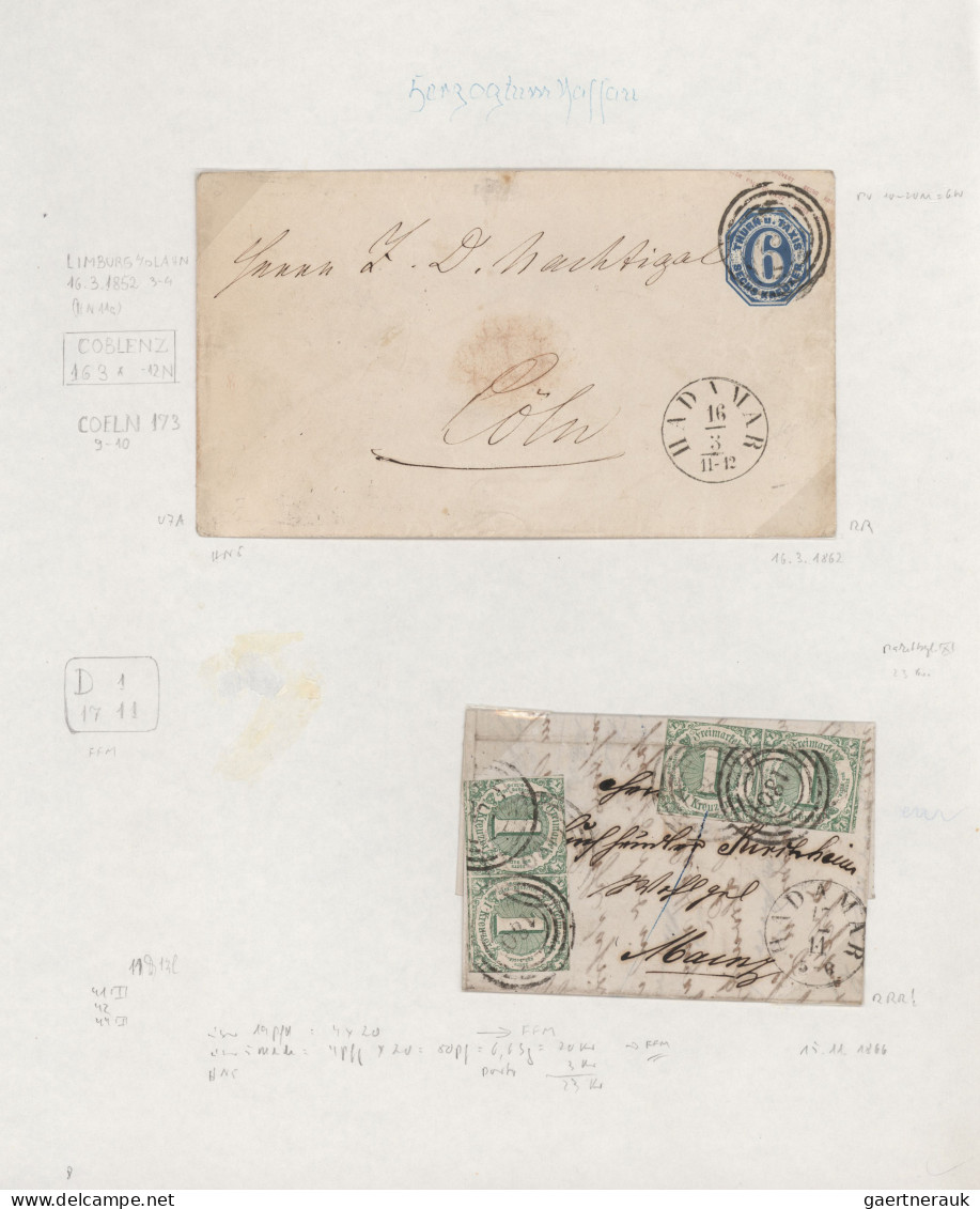 Thurn & Taxis - Marken Und Briefe: 1806/70, Umfangreiche Heimatsammlung "HADAMAR - Altri & Non Classificati