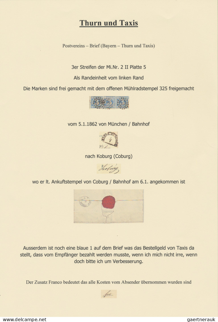 Thurn & Taxis - Marken und Briefe: 1817/65 (ca.), interessante Kollektion von Vo