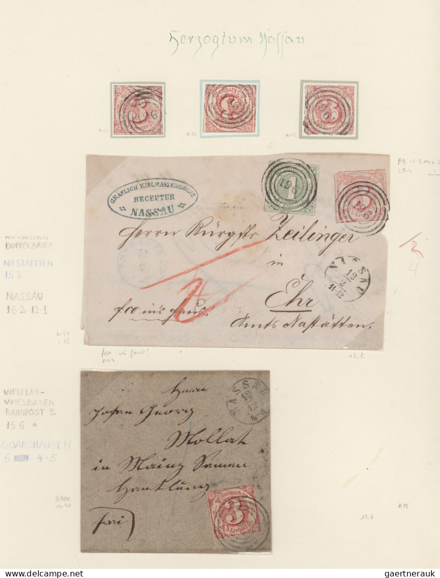 Thurn & Taxis - Marken Und Briefe: 1822/67, Kleine Heimatsammlung "NASSAU" Mit V - Autres & Non Classés