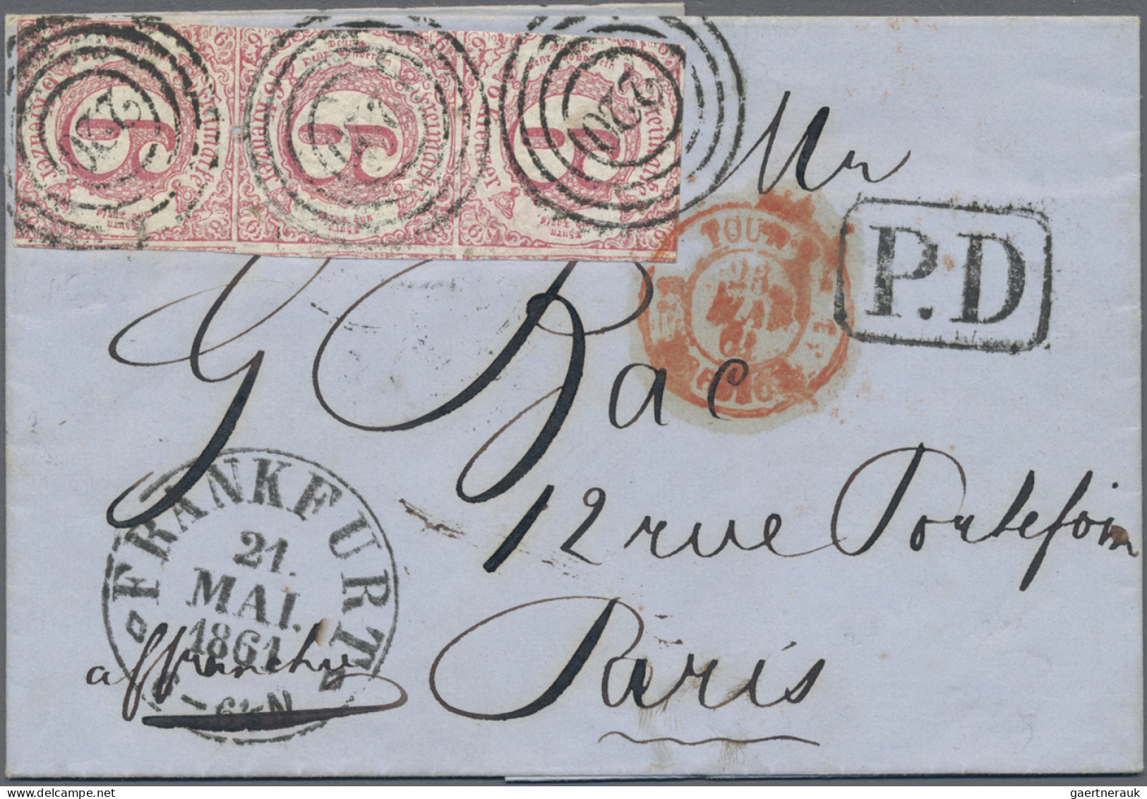 Thurn & Taxis - Marken Und Briefe: 1852/80, Alter Klemmbinder Mit Hunderten Von - Autres & Non Classés