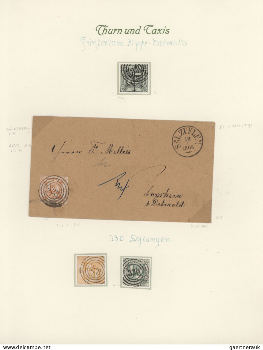 Thurn & Taxis - Marken und Briefe: 1854/85, interessante Heimatsammlung "SCHAUMB