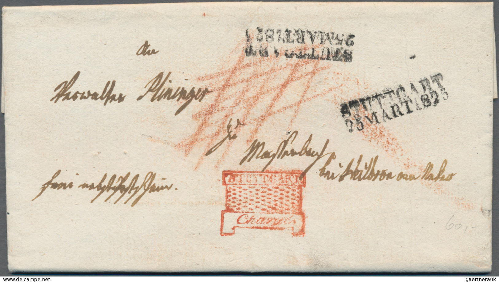 Württemberg - Vorphilatelie: 1804/1869, Lot Mit 13 Meist Sauberen Chargé-Faltbri - [Voorlopers