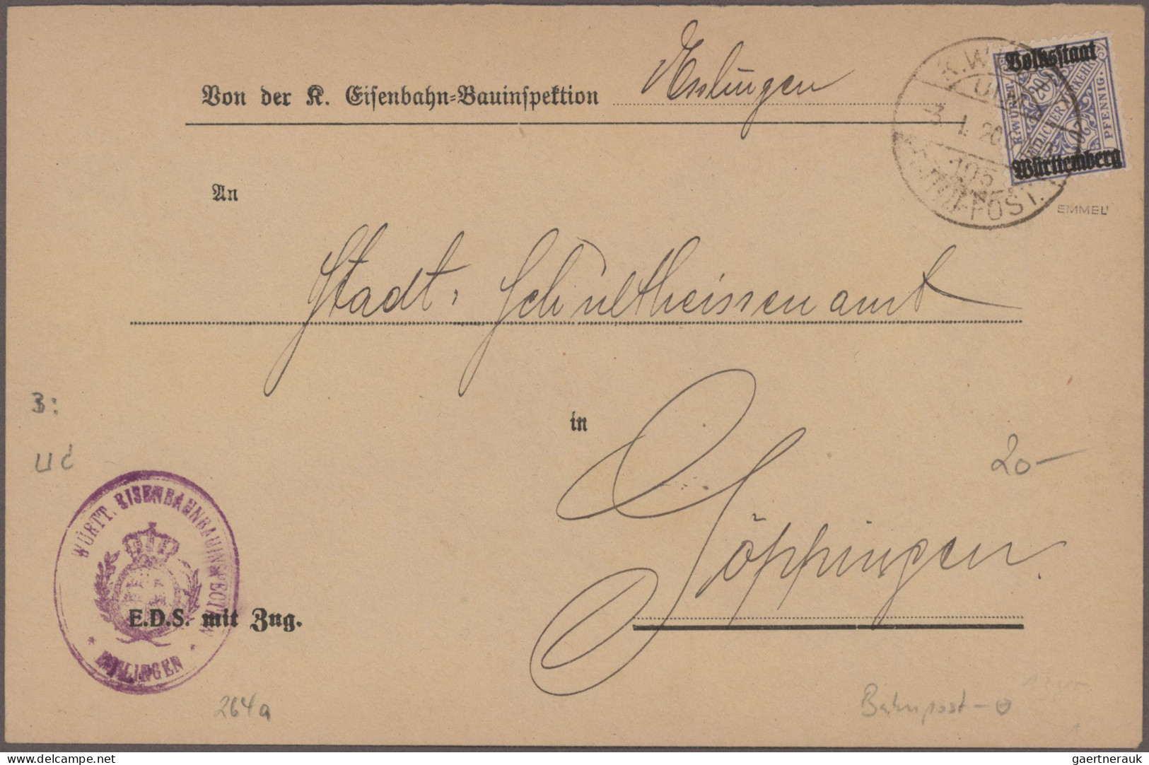 Württemberg - Marken Und Briefe: 1800/1940 Ca., Interessanter Posten Ab Vorphila - Autres & Non Classés
