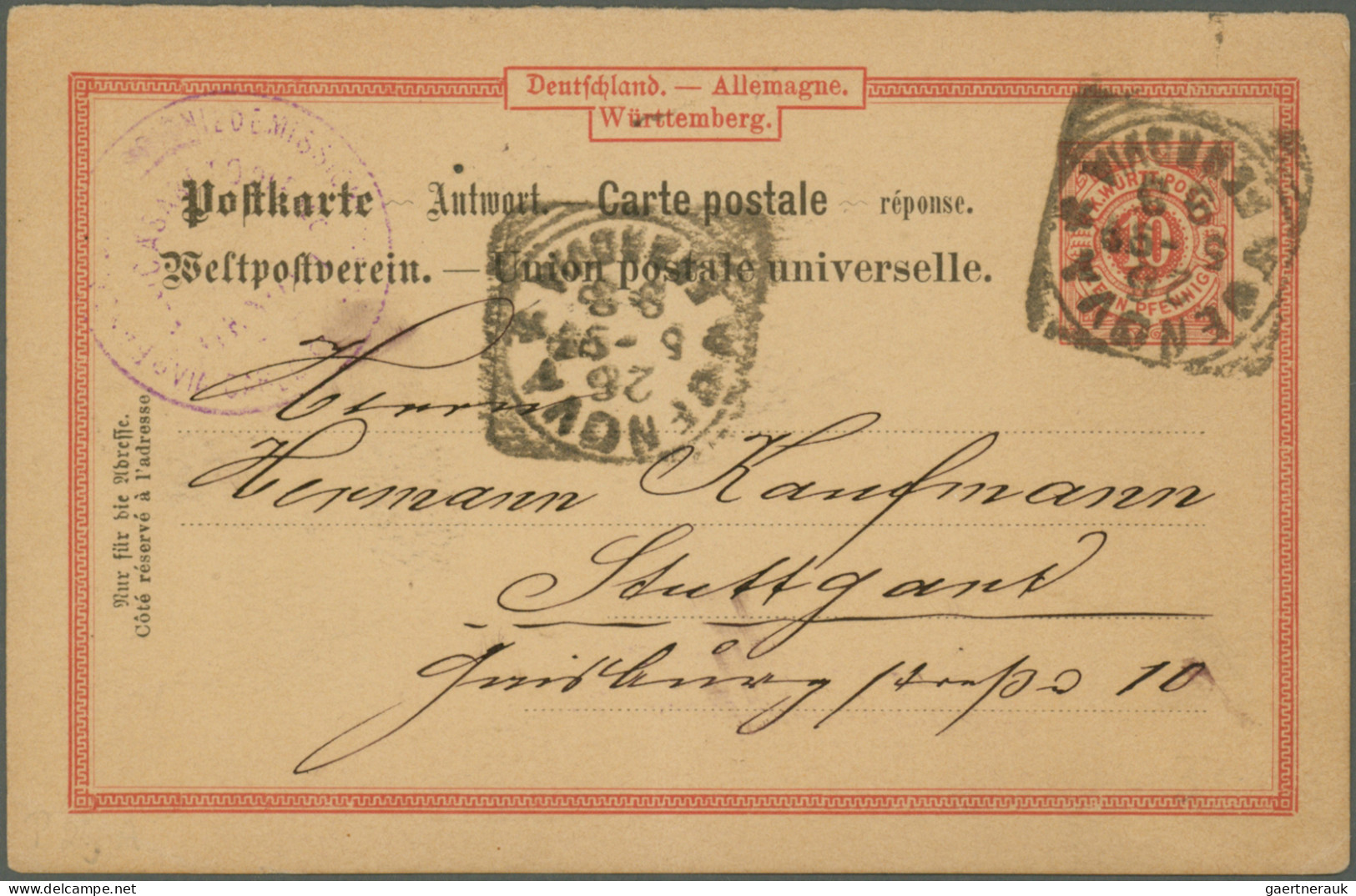 Württemberg - Ganzsachen: 1870/1922, Vielseitige Partie Von Ca. 163 (fast Nur Ge - Otros & Sin Clasificación