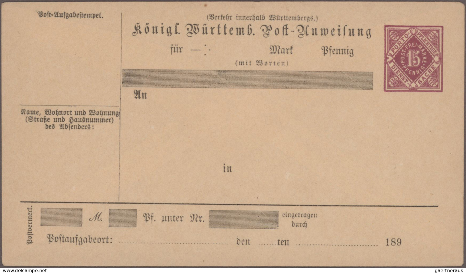 Württemberg - Ganzsachen: 1875/1920, Umfangreicher Posten Von Ca. 440 Ungebrauch - Otros & Sin Clasificación