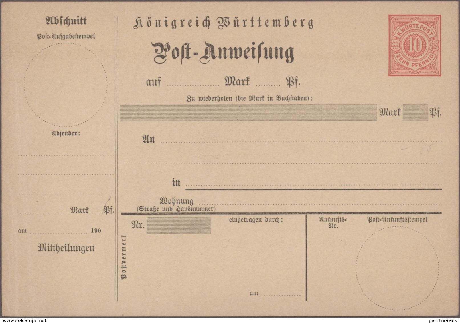 Württemberg - Ganzsachen: 1875/1920, umfangreicher Posten von ca. 440 ungebrauch