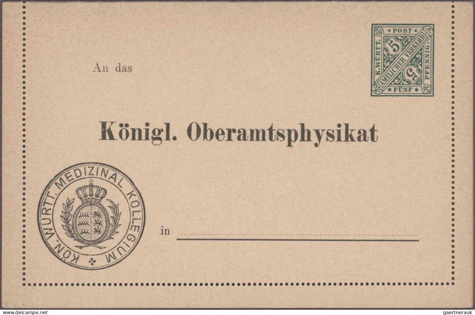 Württemberg - Ganzsachen: 1875/1920, umfangreicher Posten von ca. 440 ungebrauch