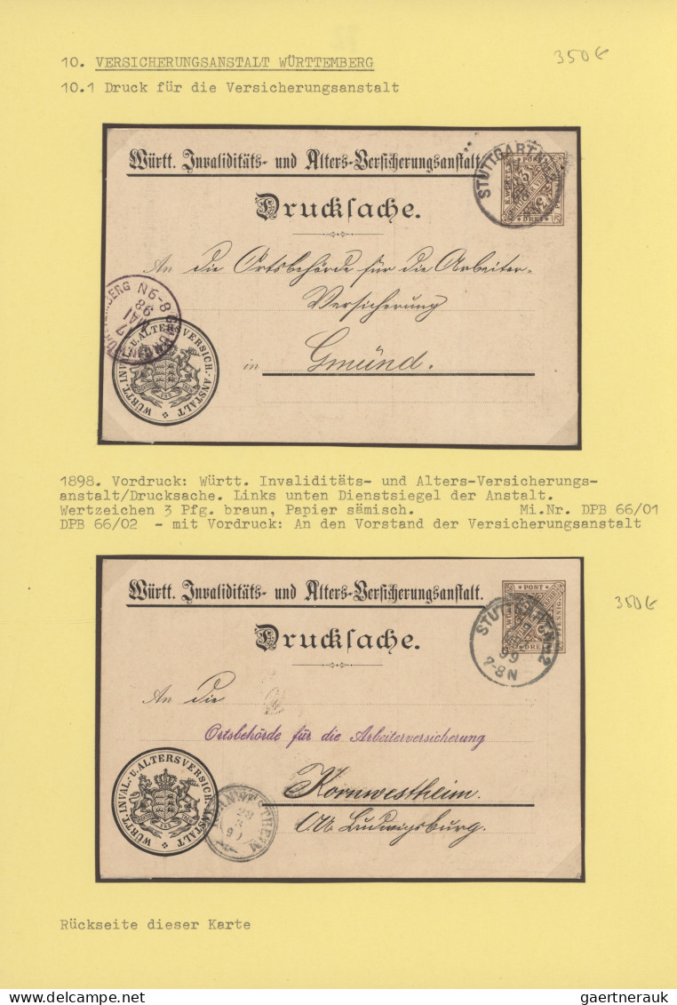 Württemberg - Ganzsachen: 1884/1919, Sehr Schöne Saubere Ausstellungs-Sammlung " - Andere & Zonder Classificatie