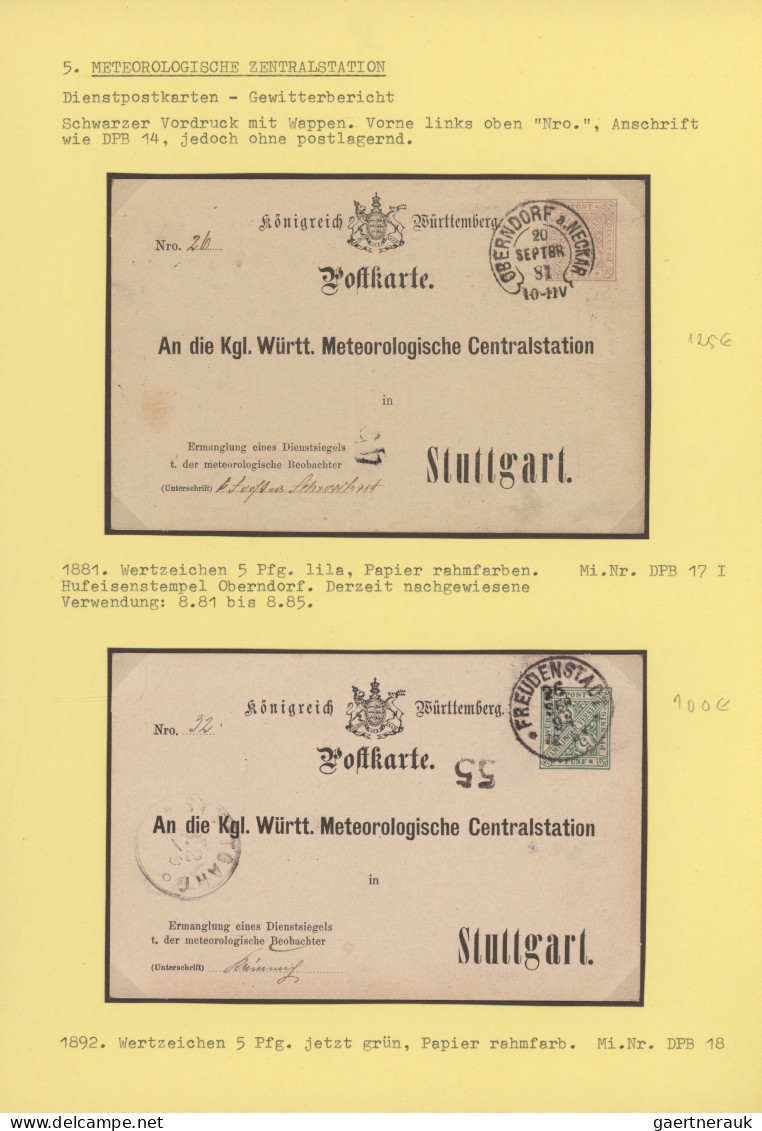 Württemberg - Ganzsachen: 1884/1919, sehr schöne saubere Ausstellungs-Sammlung "