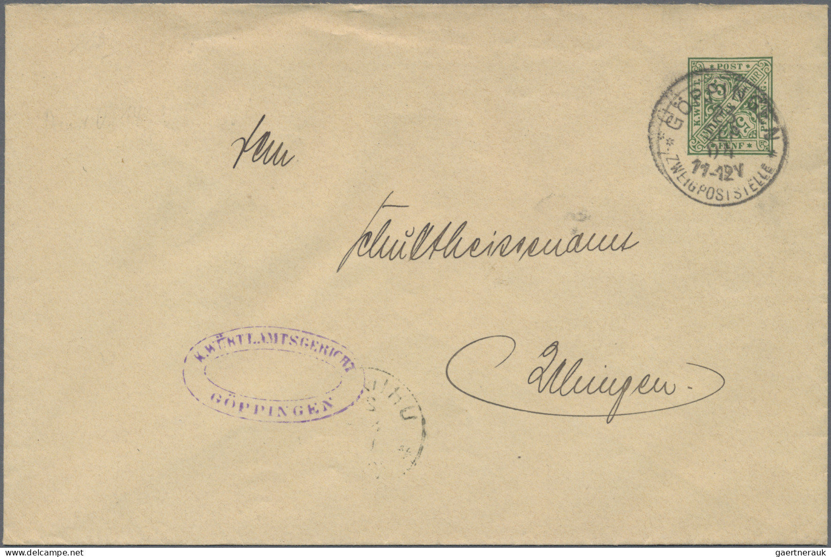 Württemberg - Ganzsachen: 1890/1910 (ca.), Partie von 20 gebrauchten und ungebra