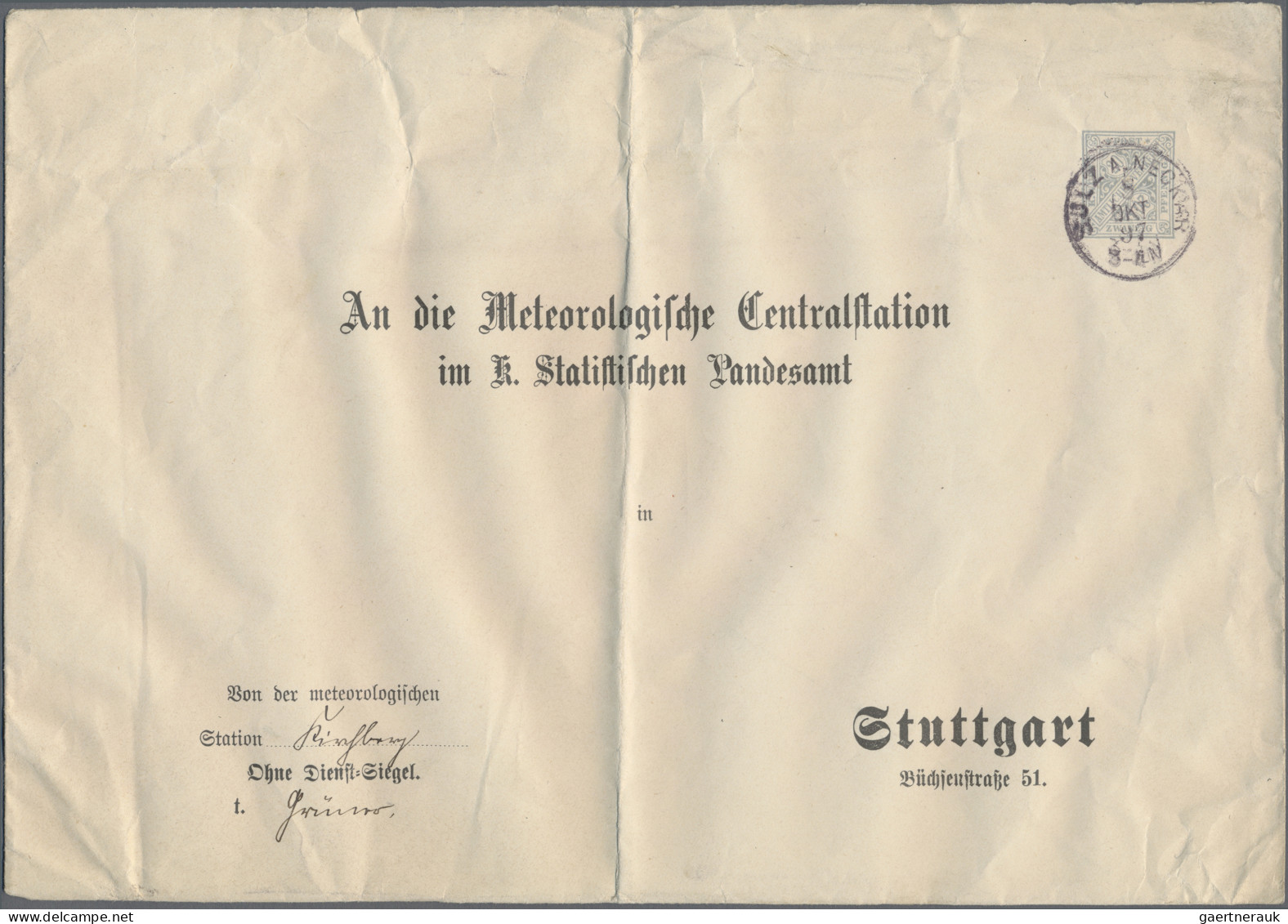 Württemberg - Ganzsachen: 1890/1910 (ca.), Partie von 20 gebrauchten und ungebra