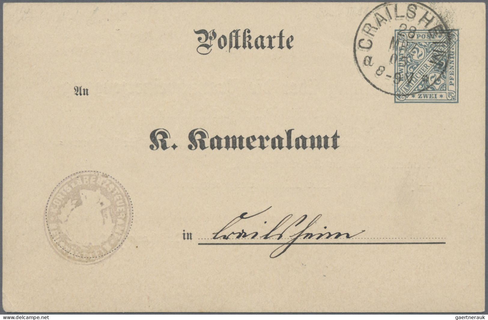 Württemberg - Ganzsachen: 1890/1910 (ca.), Partie von 20 gebrauchten und ungebra