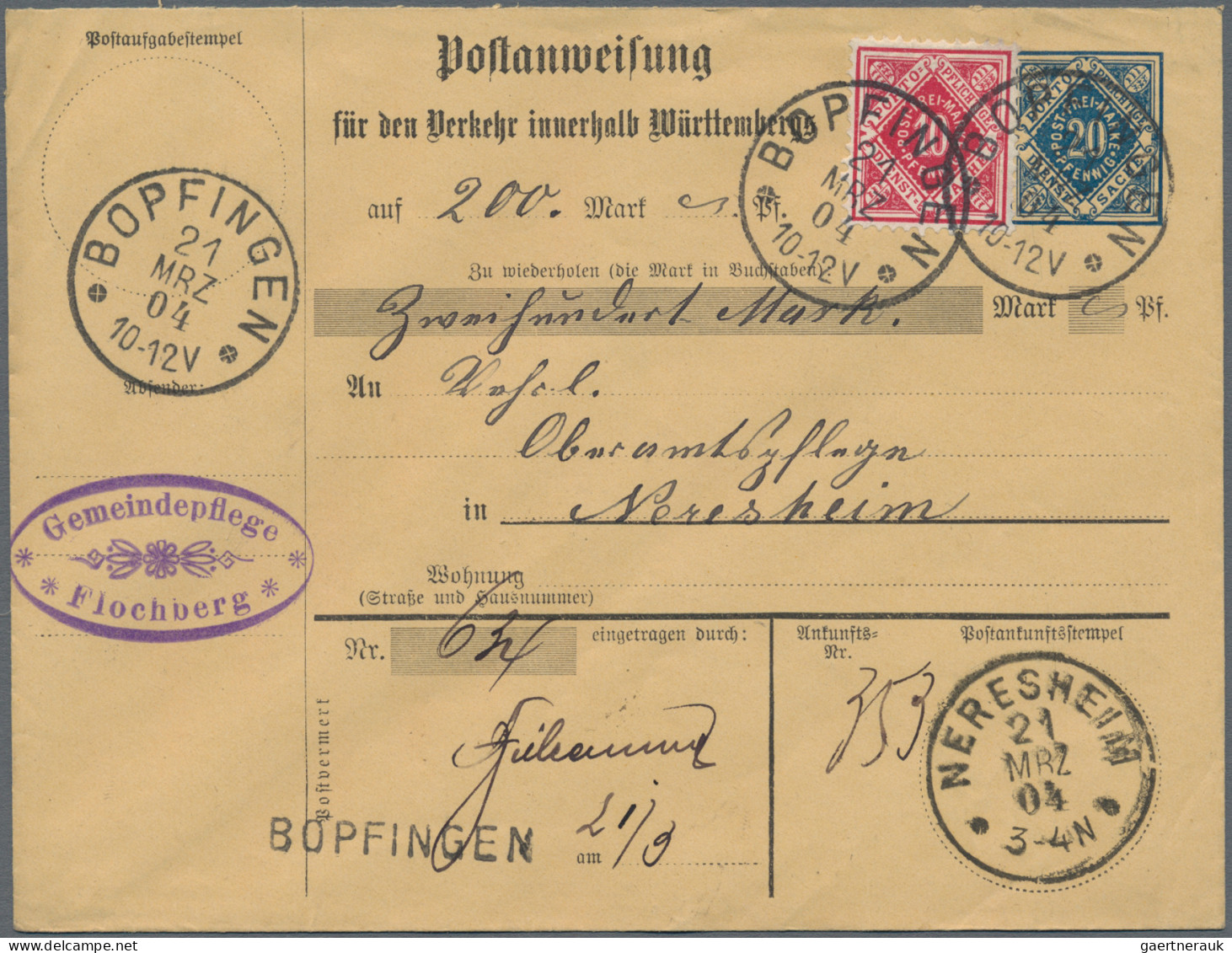 Württemberg - Postanweisungen: 1894/1904, Posten Mit 76 Sauberen Gebrauchten Pos - Autres & Non Classés