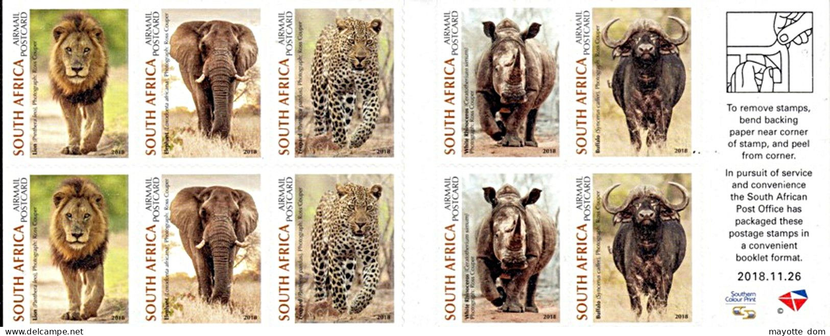 AFRIQUE SUD SOUTH AFRICA 2018 Big Five Booklet Carnet Animal Lion Elephant - Neufs