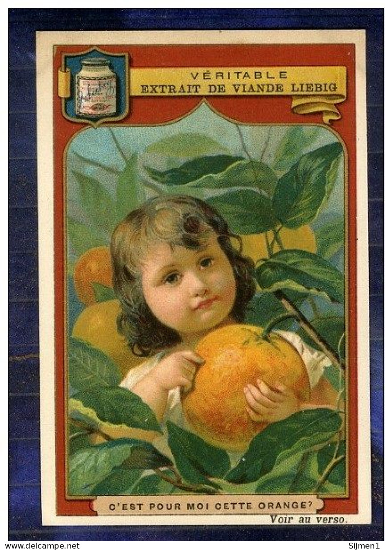 Série 6 Chromos Liebig Set S175 Enfants & Fruits & Children Old Trade Cards 1886 Chromo Old Trade Card