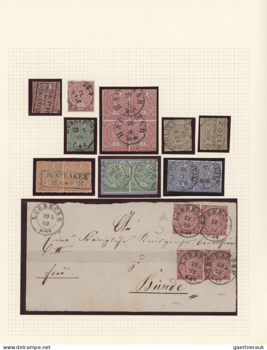 Norddeutscher Bund - Marken Und Briefe: 1868/71, Sammlung Auf Selbstgebastelten - Other & Unclassified