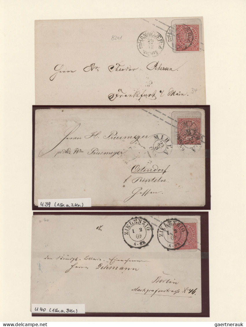 Norddeutscher Bund - Marken und Briefe: 1868/71, Sammlung auf selbstgebastelten