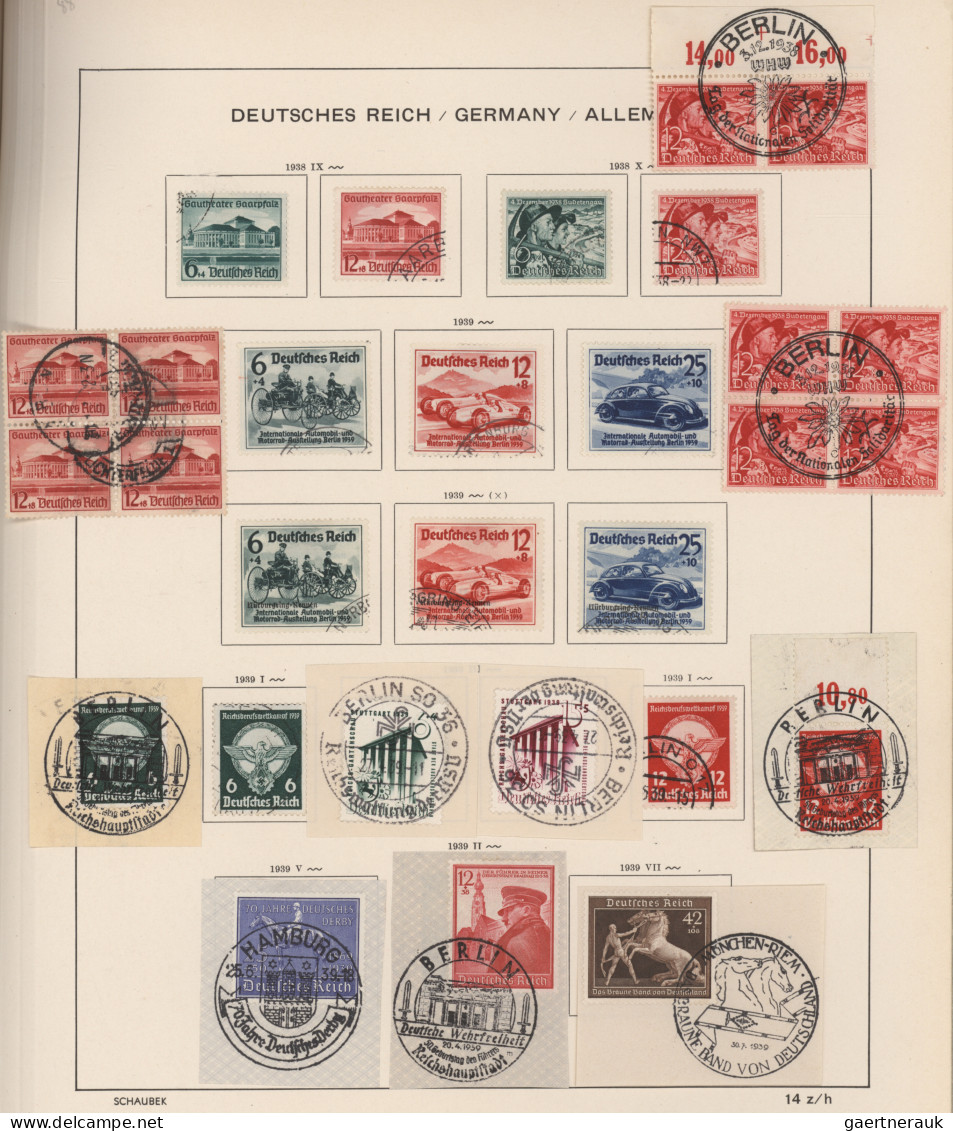 Deutsches Reich - 3. Reich: 1933/45, Sauber Gestempelte Sammlung Im Klemmbinder, - Used Stamps