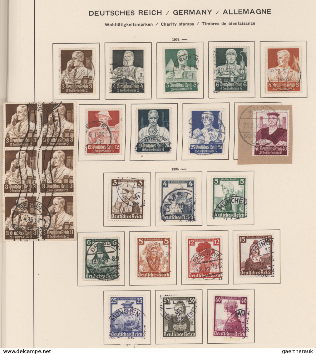 Deutsches Reich - 3. Reich: 1933/45, Sauber Gestempelte Sammlung Im Klemmbinder, - Used Stamps