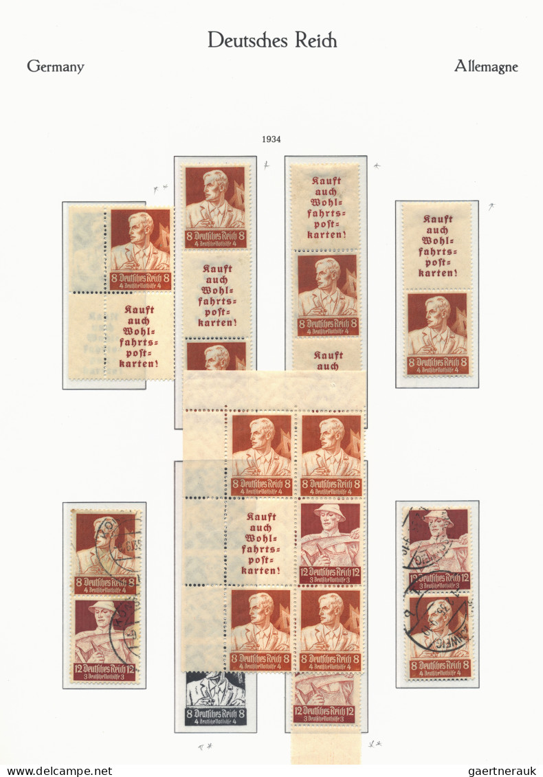 Deutsches Reich - Zusammendrucke: 1934-1941, Sammlung Von Rund 1000 Zusammendruc - Se-Tenant