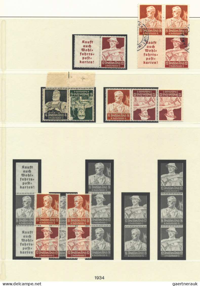 Deutsches Reich - Zusammendrucke: 1934-1941, Sammlung Von Rund 1000 Zusammendruc - Se-Tenant