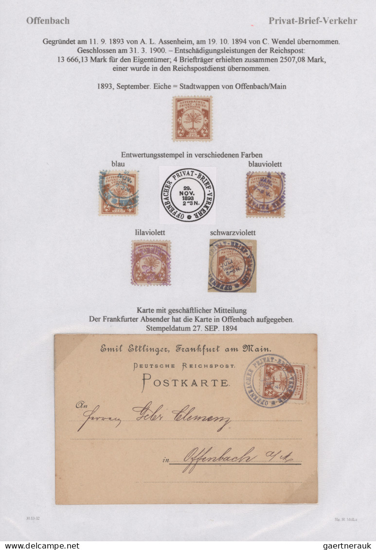 Deutsches Reich - Privatpost (Stadtpost): 1890/1896, OFFENBACH/Packet- U.Stückgu - Private & Local Mails