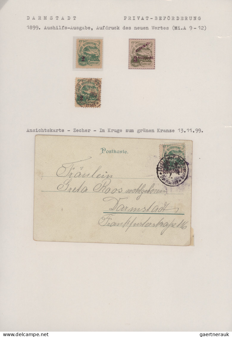 Deutsches Reich - Privatpost (Stadtpost): 1895/1899, DARMSTADT/Privat-Beförderun - Privatpost