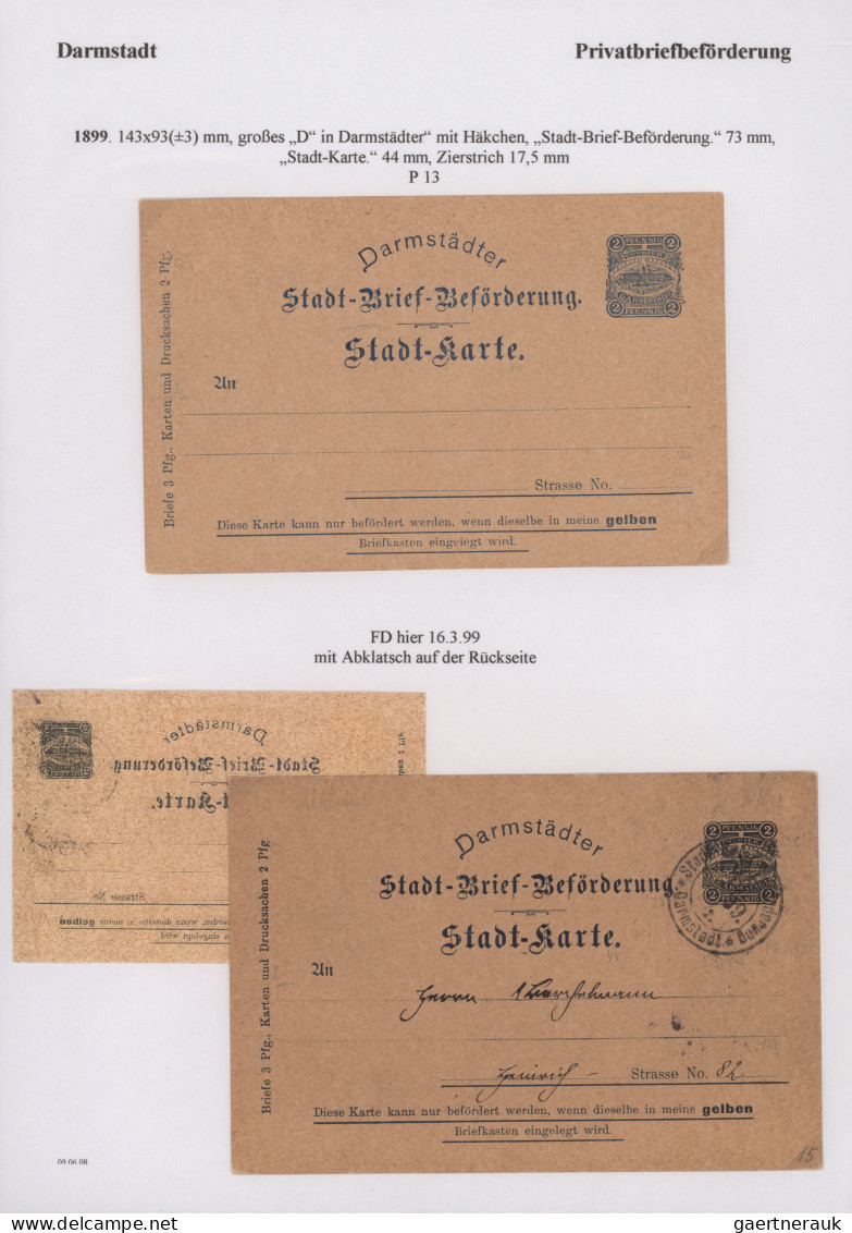 Deutsches Reich - Privatpost (Stadtpost): 1895/1899, DARMSTADT/Privat-Beförderun