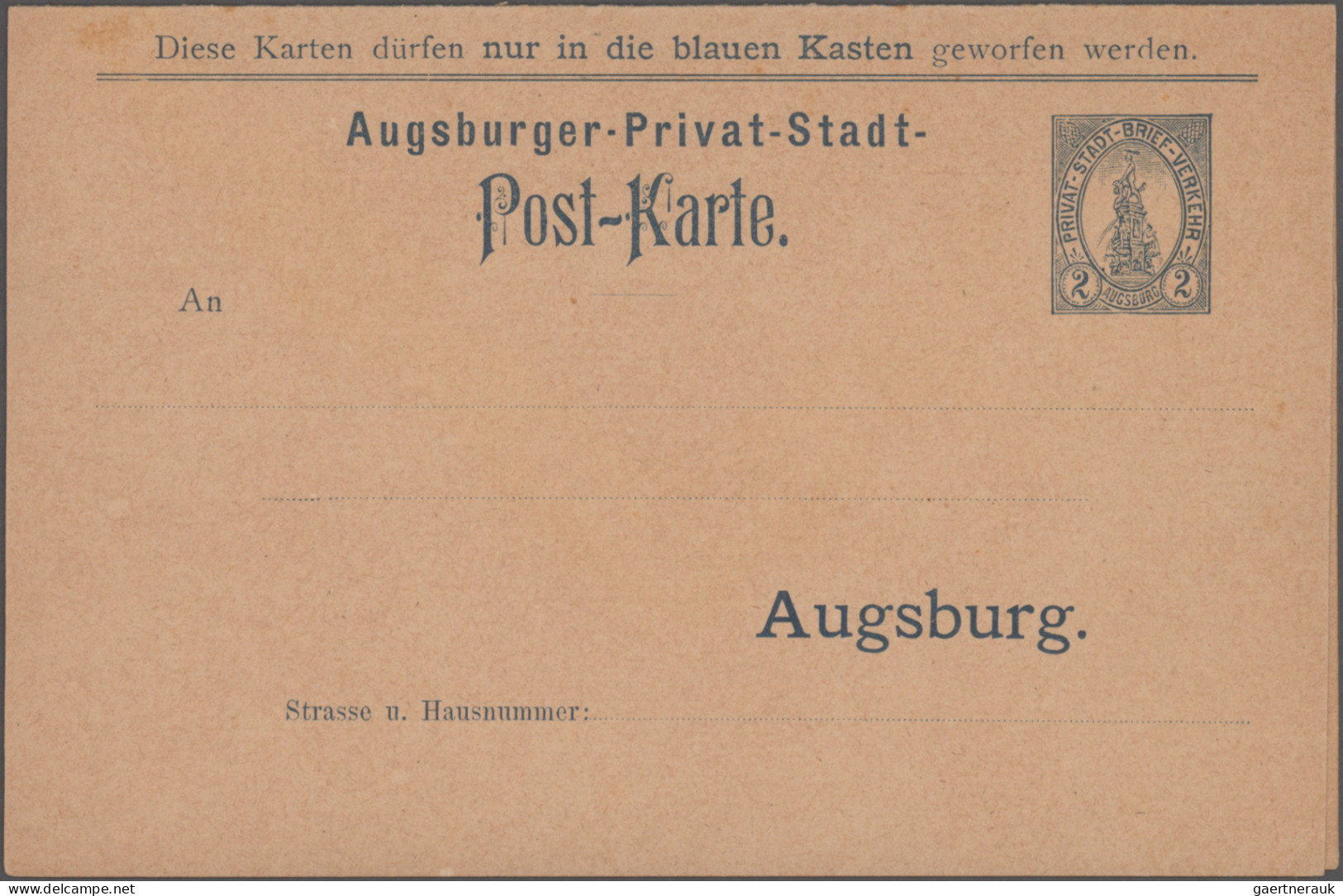 Deutsches Reich - Privatpost (Stadtpost): AUGSBURG, 1896/1897, Sammlung Mit Dubl - Privatpost