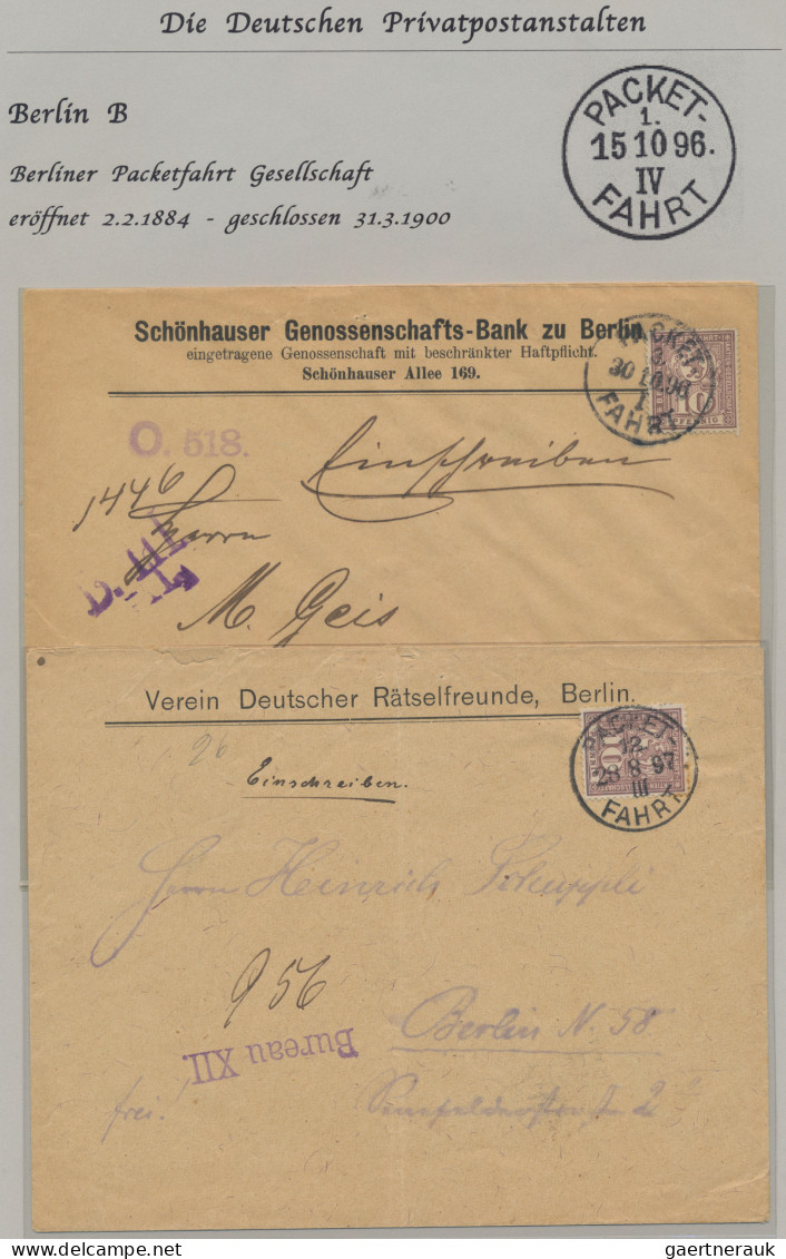 Deutsches Reich - Privatpost (Stadtpost): BERLIN/Briefexped./Packetfahrt, 1873/1 - Postes Privées & Locales