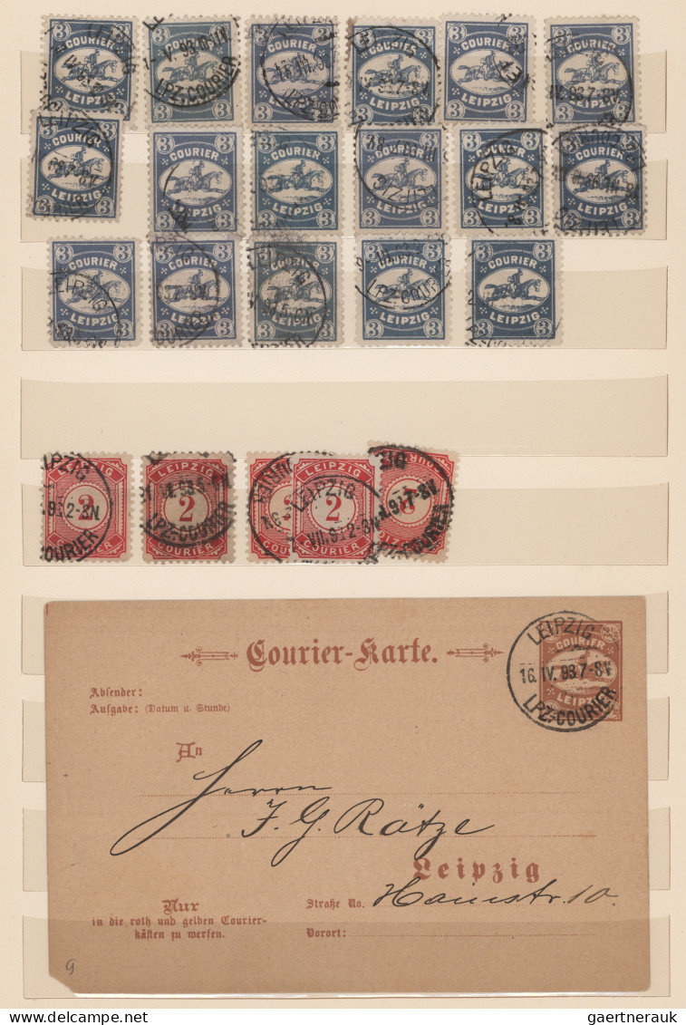 Deutsches Reich - Privatpost (Stadtpost): LEIPZIG,1892, Steckbuch Mit über 800 D - Privatpost