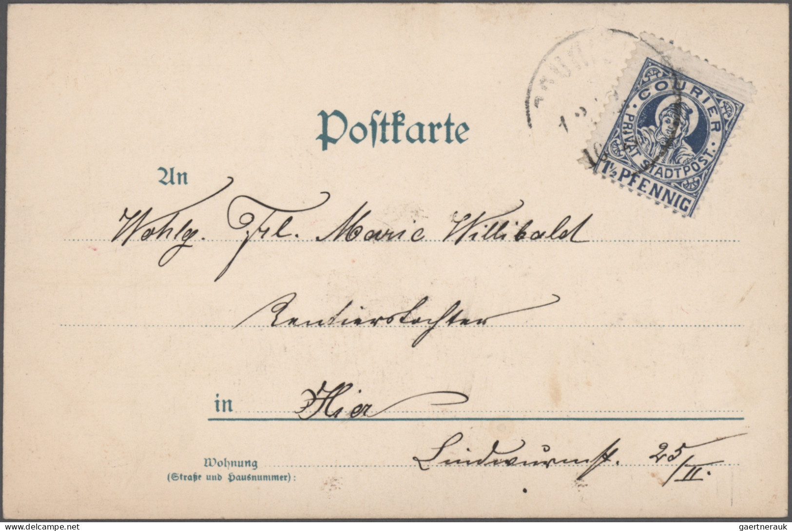 Deutsches Reich - Privatpost (Stadtpost): MÜNCHEN, Courier/Verkehrsbureau,1896/1 - Private & Lokale Post