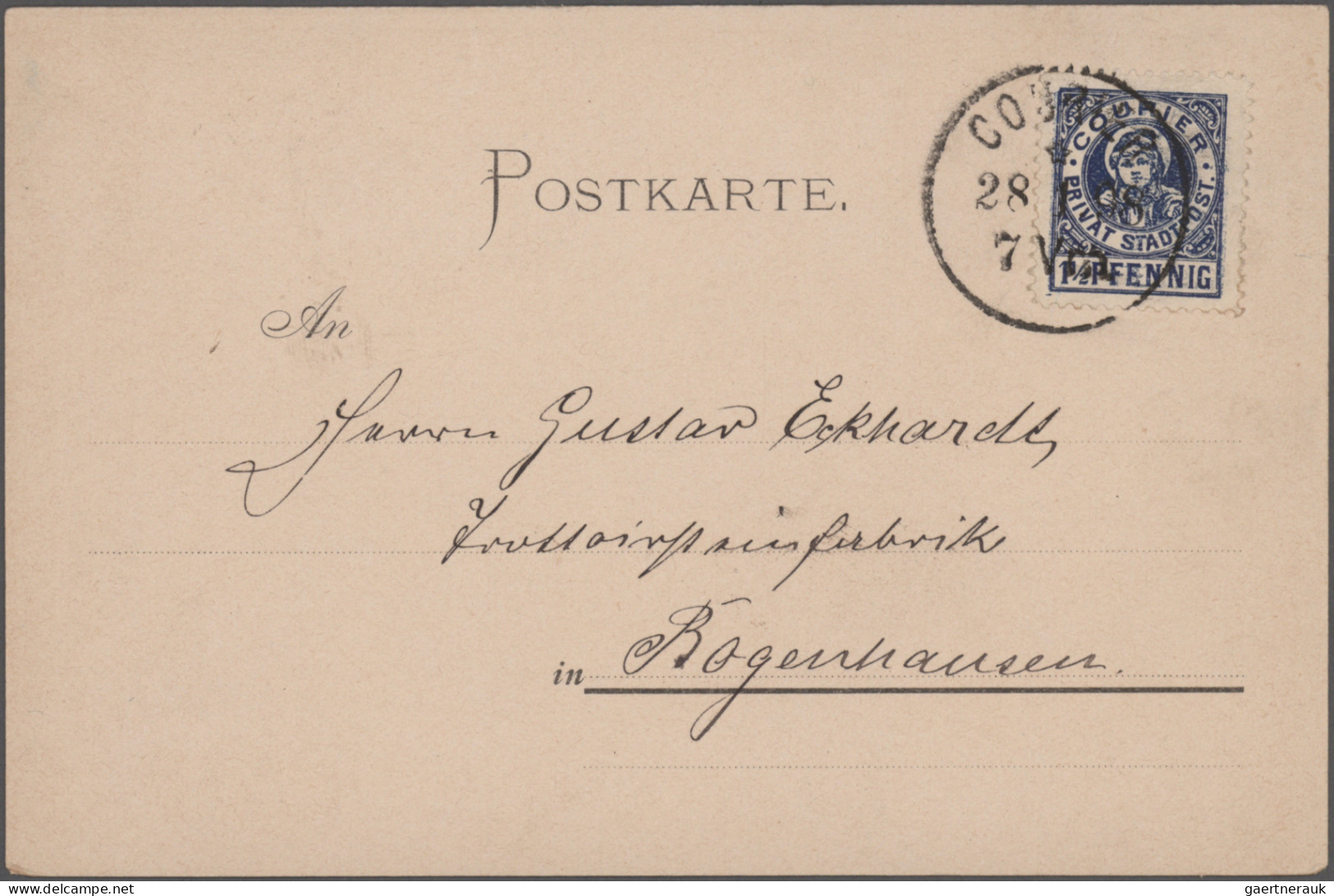 Deutsches Reich - Privatpost (Stadtpost): MÜNCHEN, Courier/Verkehrsbureau,1896/1