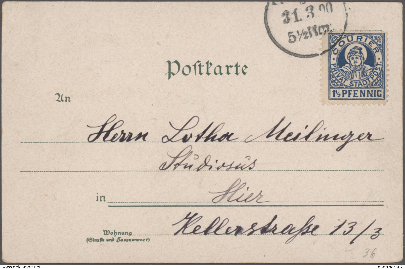 Deutsches Reich - Privatpost (Stadtpost): MÜNCHEN, Courier/Verkehrsbureau,1896/1