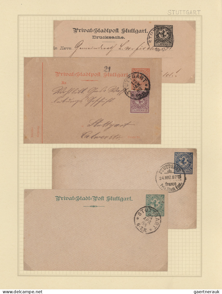 Deutsches Reich - Privatpost (Stadtpost): STUTTGART, 1886/1900, Interessante Sam - Correos Privados & Locales