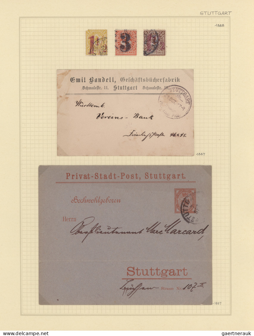 Deutsches Reich - Privatpost (Stadtpost): STUTTGART, 1886/1900, interessante Sam