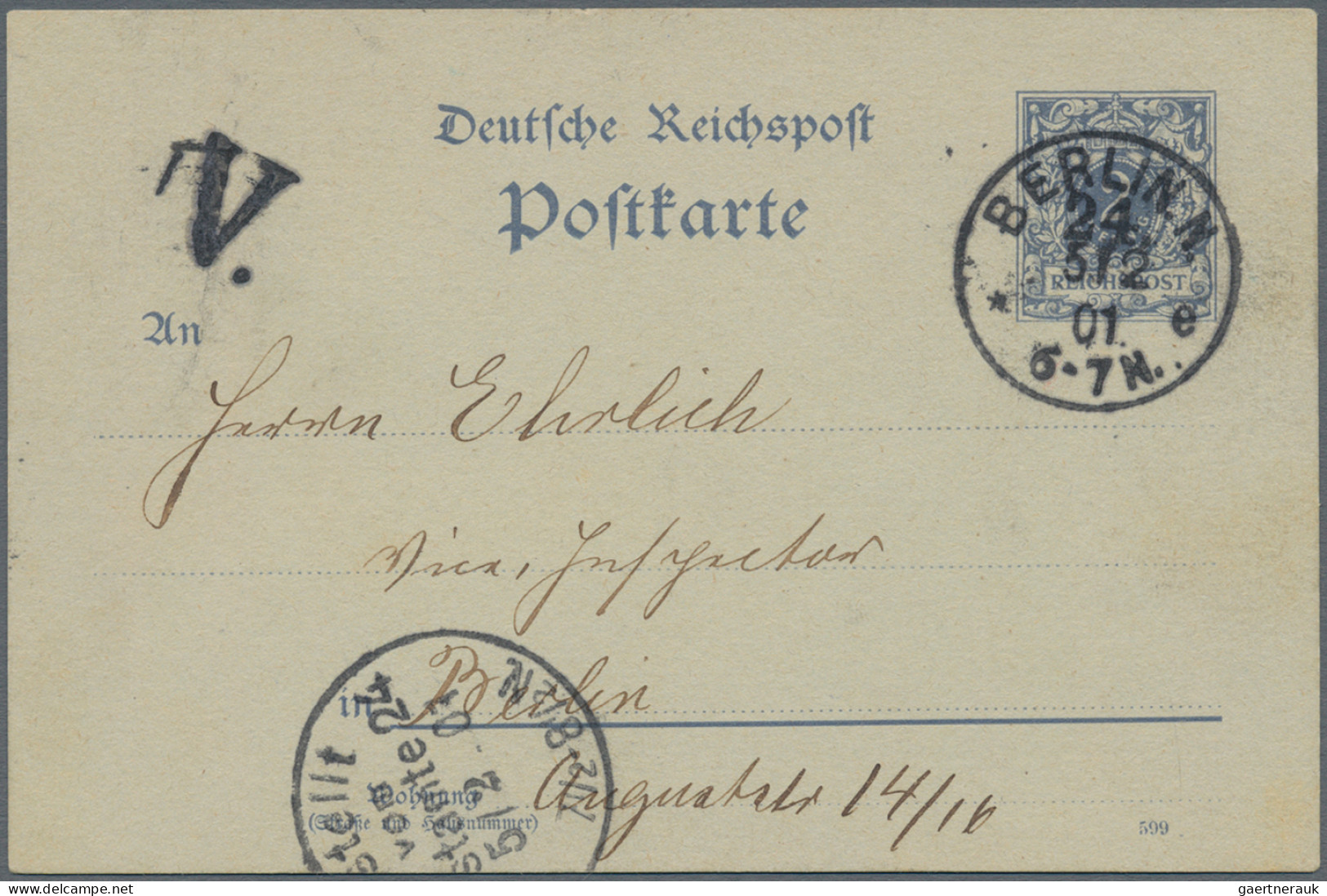 Deutsches Reich - Ganzsachen: 1890/1902, Krone/Adler, Partie von 19 gebrauchten