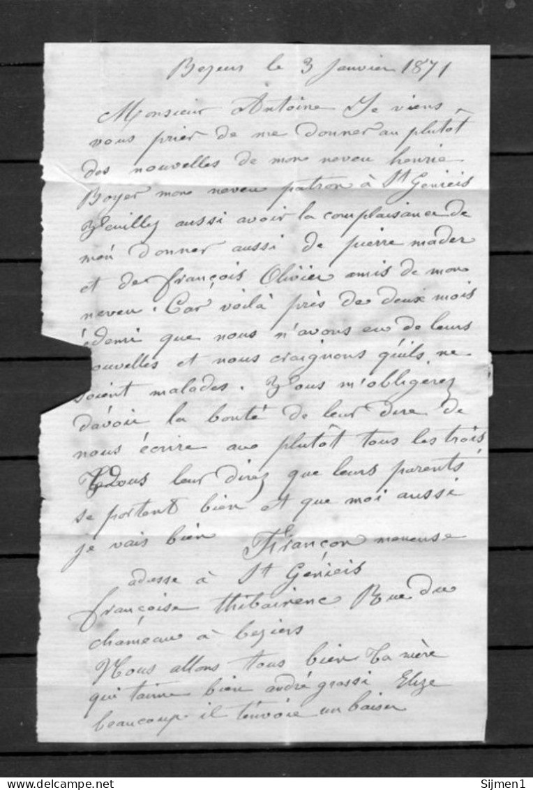 FRANCE ! LETTRE Vers Paris Par Boule De Moulins De 1871 Affranchie à 1F ! EXPERTISEE ! RARE - 1870 Asedio De Paris