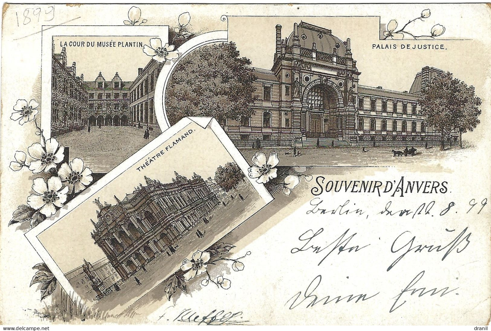 BELGIQUE - ANVERS - SOUVENIR D'ANVERS - Précurseur - 1899  - Multivues - Autres & Non Classés