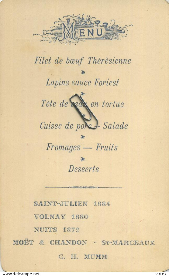 Braine-L'Alleud : Société Royale D'harmonie :  Banquet 1856 - 1906  :  M.  Gustave Wilputte    ( 17.5 X 11 Cm ) - Menus