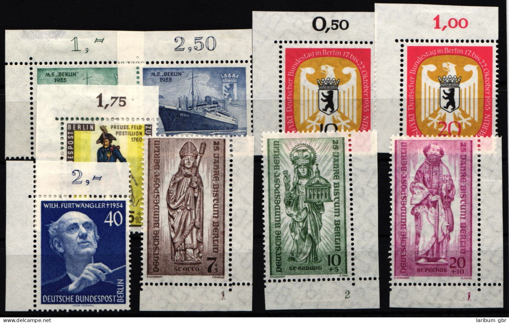 Berlin 126-134 Postfrisch Jahrgang 1955, Falz Am Rand #KB093 - Andere & Zonder Classificatie