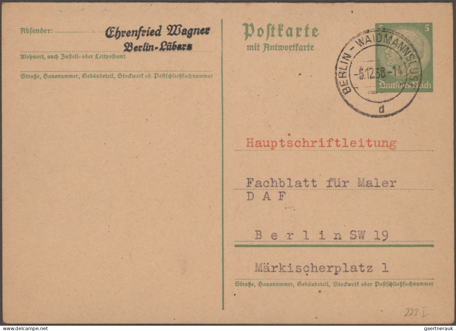 Deutsches Reich - Ganzsachen: 1933/1944, Sammlung Von Ca. 250 Gebrauchten Und Un - Otros & Sin Clasificación