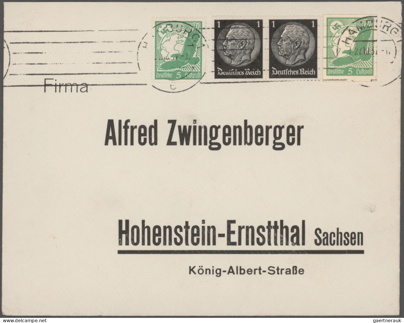 Deutsches Reich - Ganzsachen: 1937/1938, GANZSACHENAUSSCHNITTE, Partie Von Sechs - Andere & Zonder Classificatie