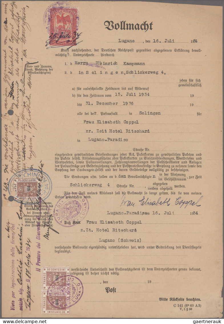 Deutsches Reich - Besonderheiten: 1909/1941, Partie Von Ca. 55 Mit Fiskalmarken - Autres & Non Classés