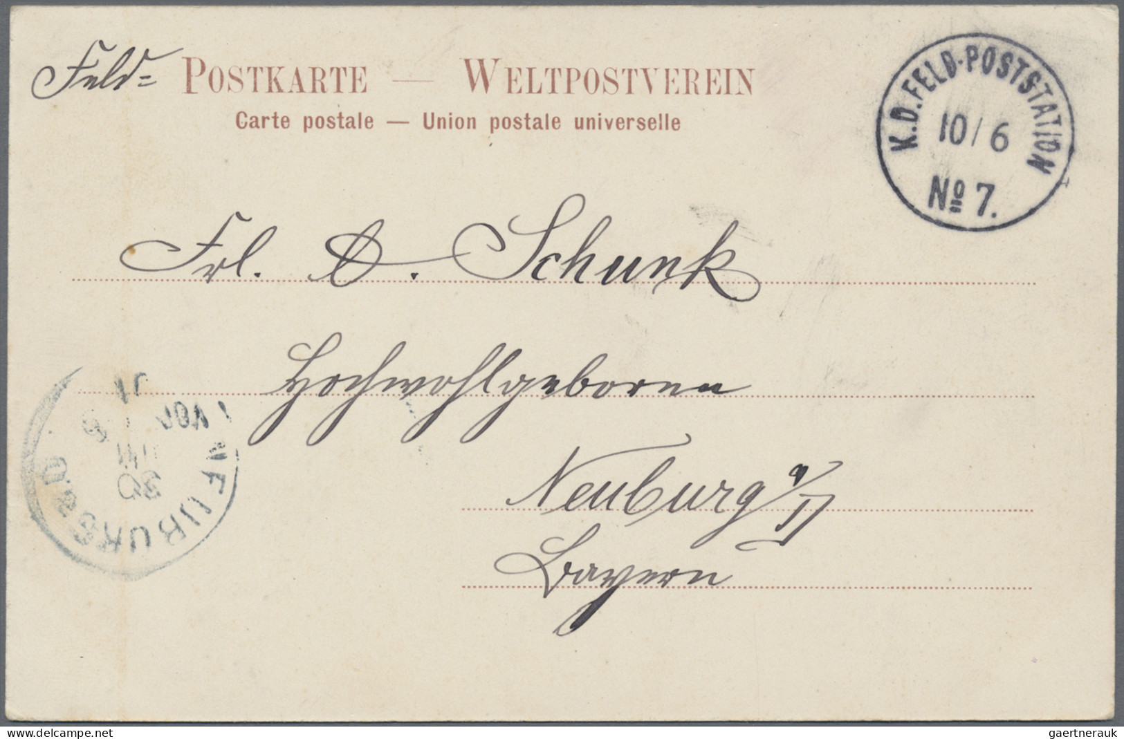 Deutsche Post in China: 1901/05, 12 AK alle nach Deutschland mit Stpl. Peking, H