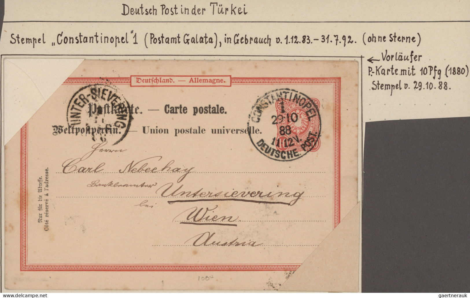 Deutsche Post in der Türkei: 1872/1908, Interessanter Posten Deutsche Post in de