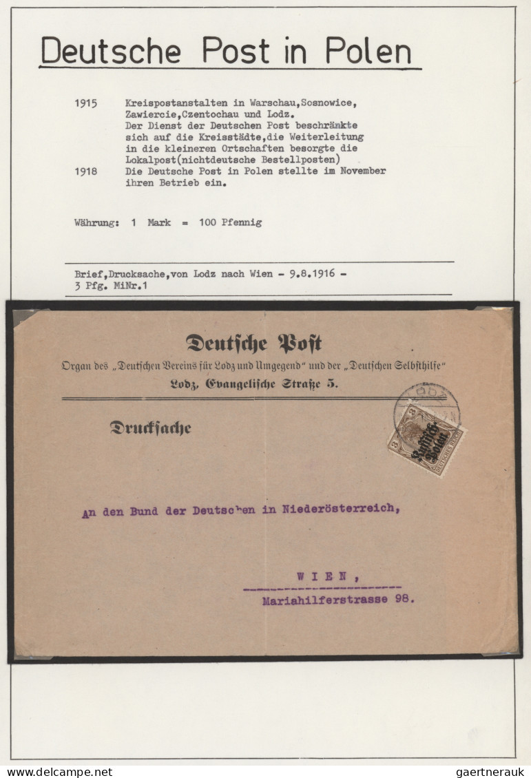 Deutsche Besetzung I. WK: 1915/1919, Besetzung WKI+Feldpost, saubere Sammlung vo