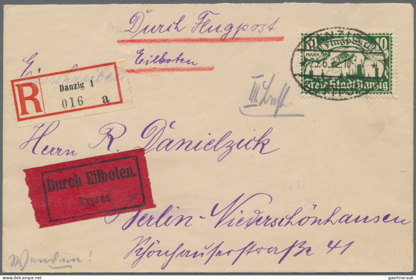 Danzig: 1868/1939 (ca.), Abwechslungsreicher Posten Mit Ca. 64 Belegen Und Ganzs - Other & Unclassified