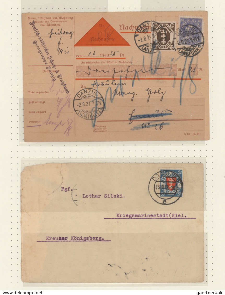 Danzig: 1880/1940, Umfangreiche Sammlung Von Briefen Und Ganzsachen Im Album Auf - Other & Unclassified